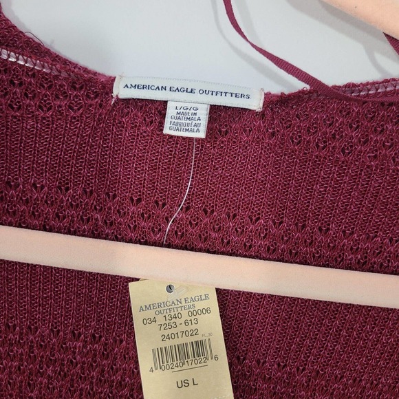 American‎ Eagle Waterfall Hooded Open Knit Cardigan Size Large NWT - Picture 11 of 11